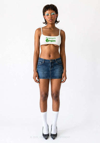 Eat Puxxy Its Vegan Y2K Super Crop Cami Cherrykitten