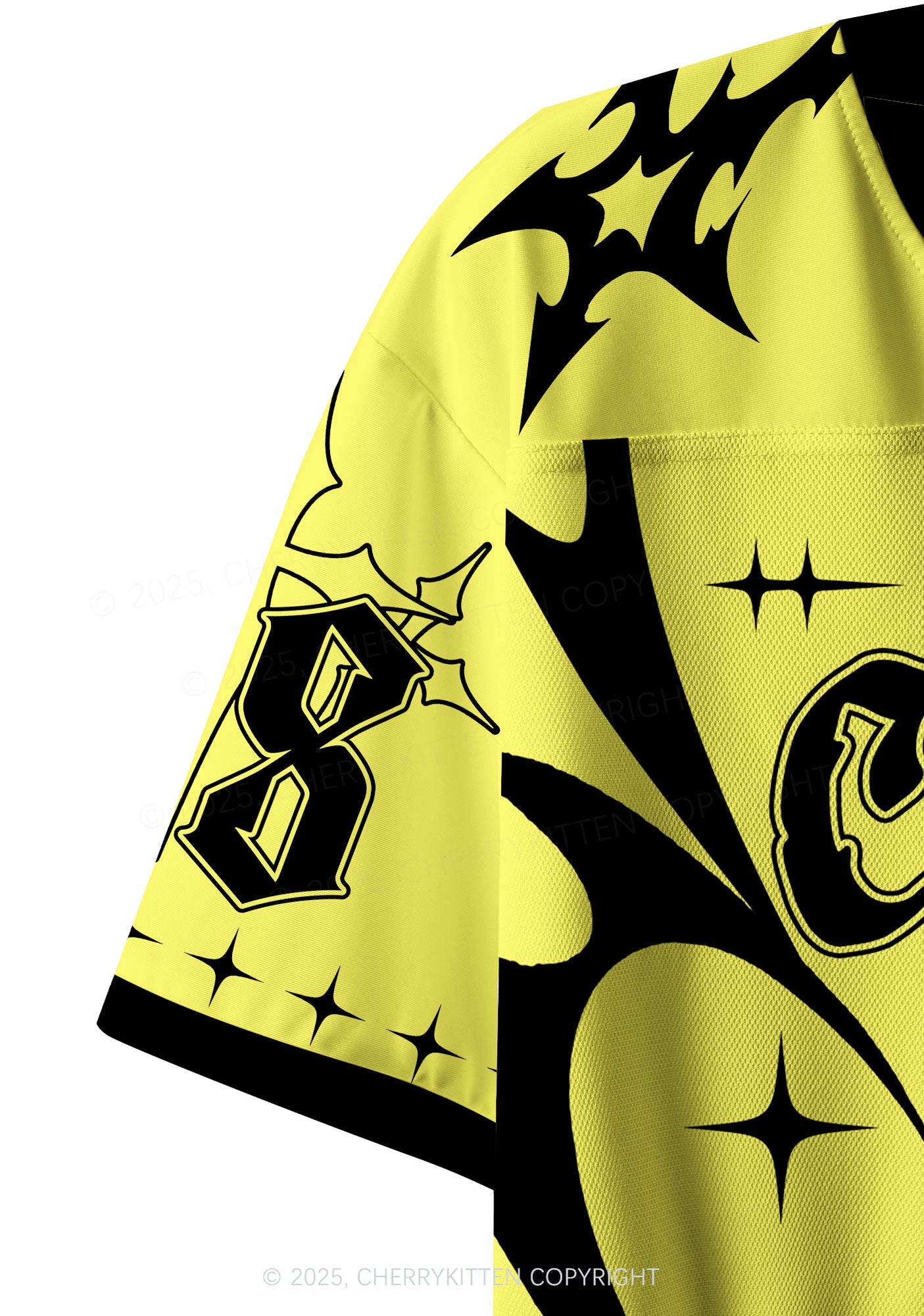 Custom Bright Yellow Cxxt Y2K Crop Sport Jersey Shirts Cherrykitten