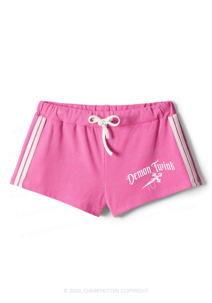 Demon Twink Pride Y2K Drawstring Mini Shorts Cherrykitten