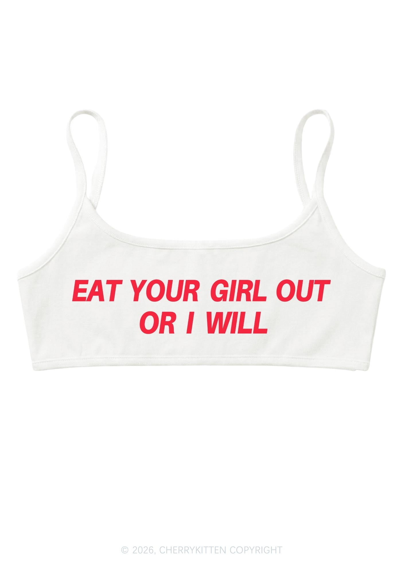 Eat Your Girl Out Pride Y2K Super Crop Cami Cherrykitten