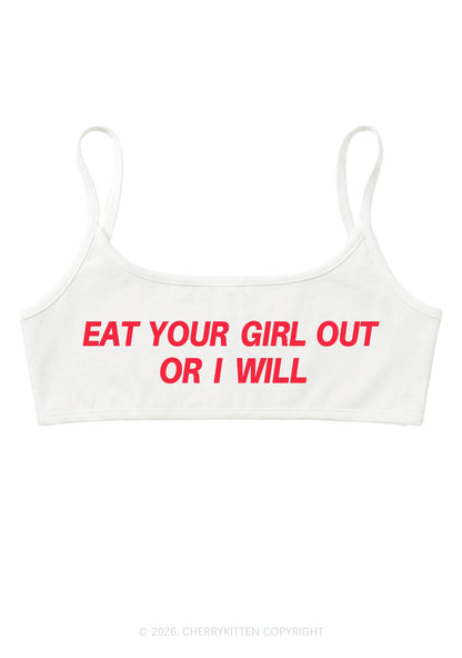 Eat Your Girl Out Pride Y2K Super Crop Cami Cherrykitten