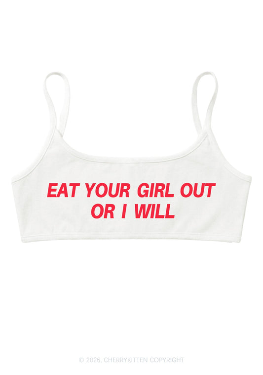 Eat Your Girl Out Pride Y2K Super Crop Cami Cherrykitten