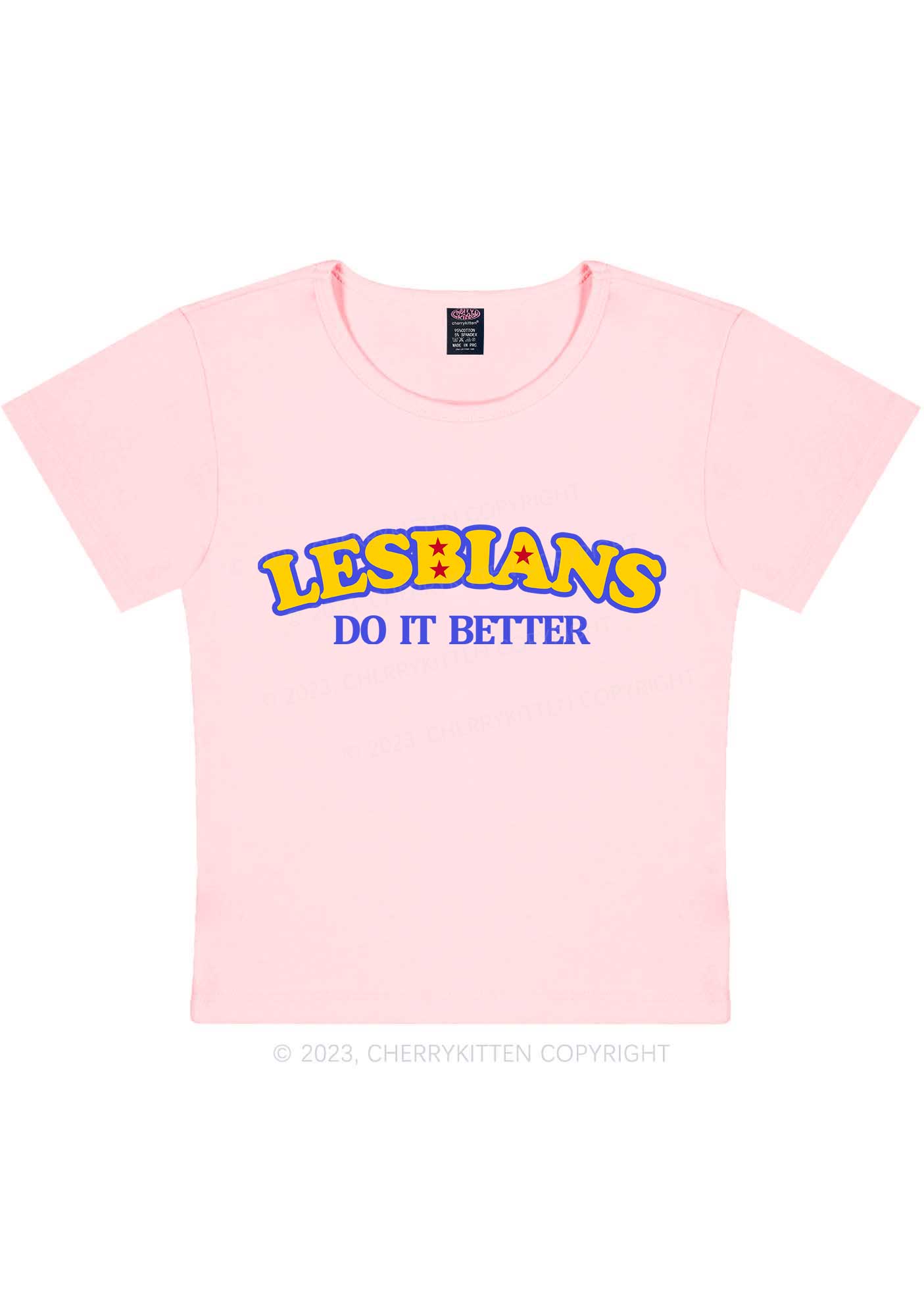 Lesbians Do It Better Y2K Baby Tee Cherrykitten