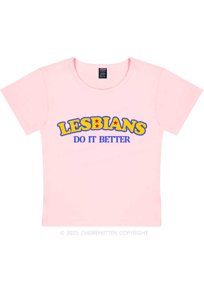 Lesbians Do It Better Y2K Baby Tee Cherrykitten