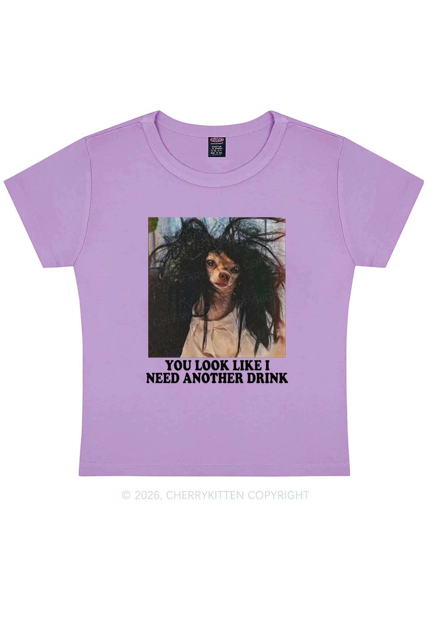 You Look Like I Need Another Drink Y2K Baby Tee Cherrykitten