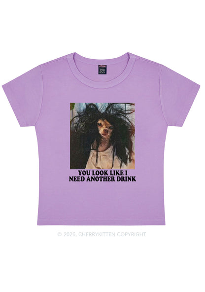 You Look Like I Need Another Drink Y2K Baby Tee Cherrykitten