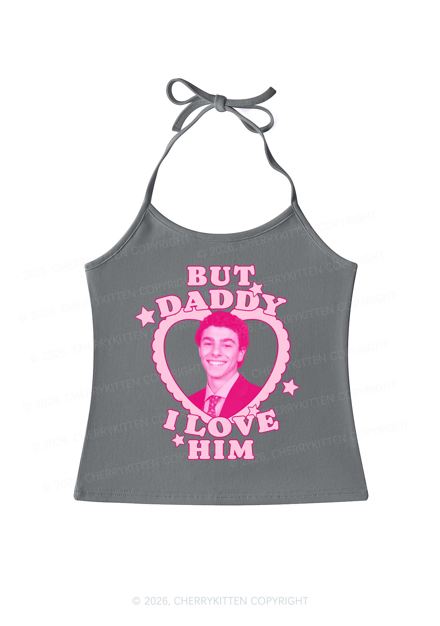 Daddy I Love Him Luigi Y2K Halter Neck Cami Cherrykitten