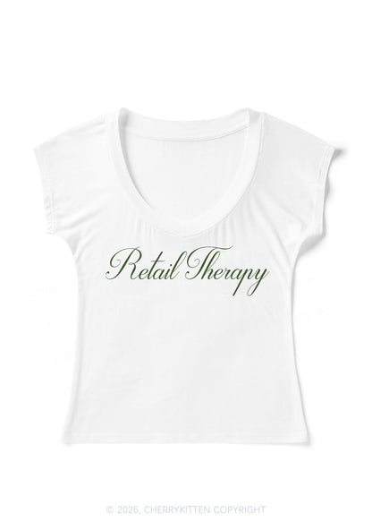 Retail Therapy Y2K V Neck T Shirts Cherrykitten