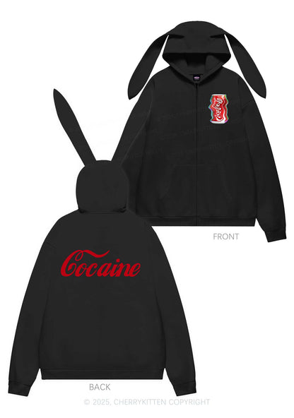 Special Cola Y2K Bunny Ear Zip Hoodie Cherrykitten