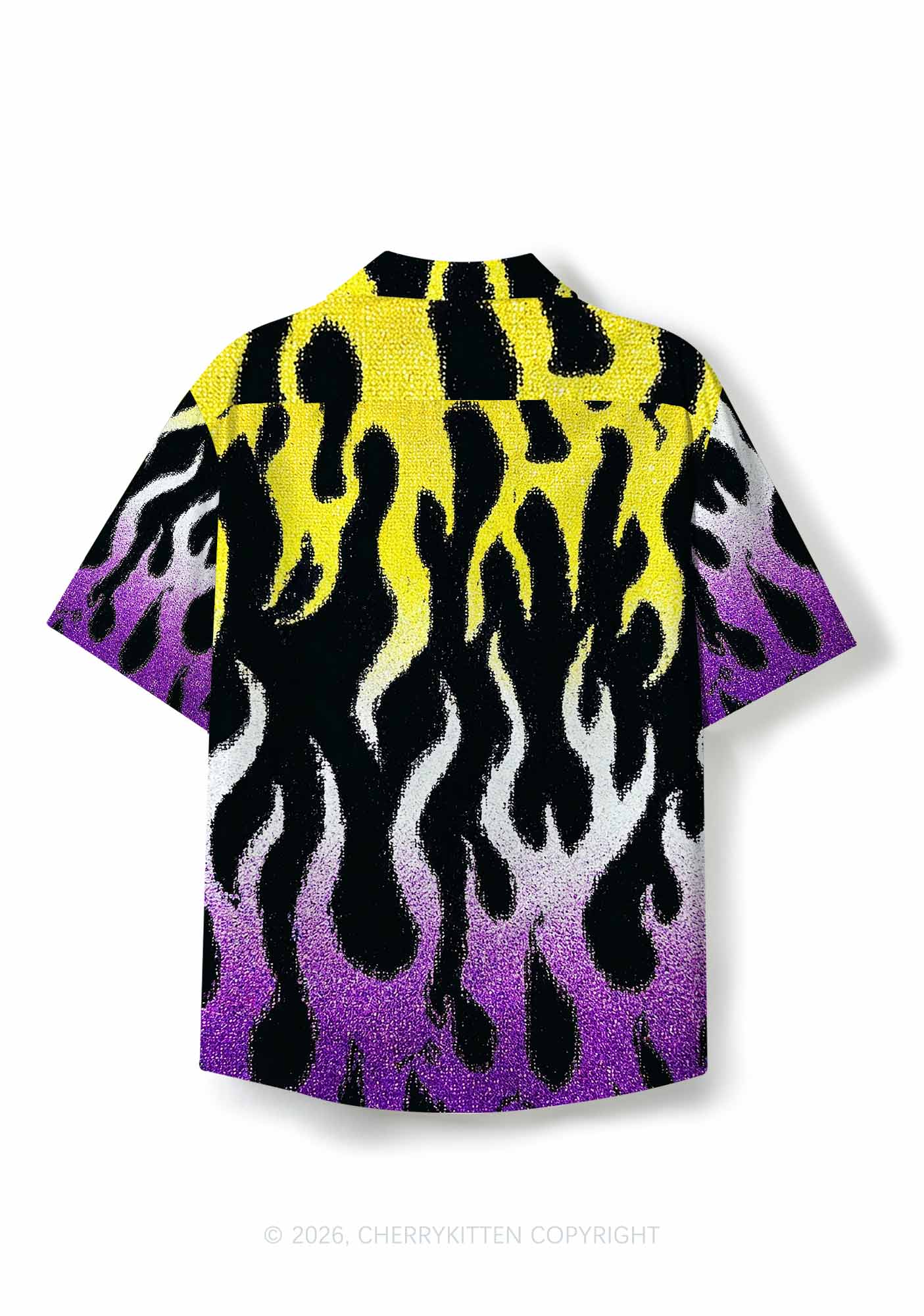 Nonbinary Flame Pride Y2K Print Hawaiian Shirt Cherrykitten