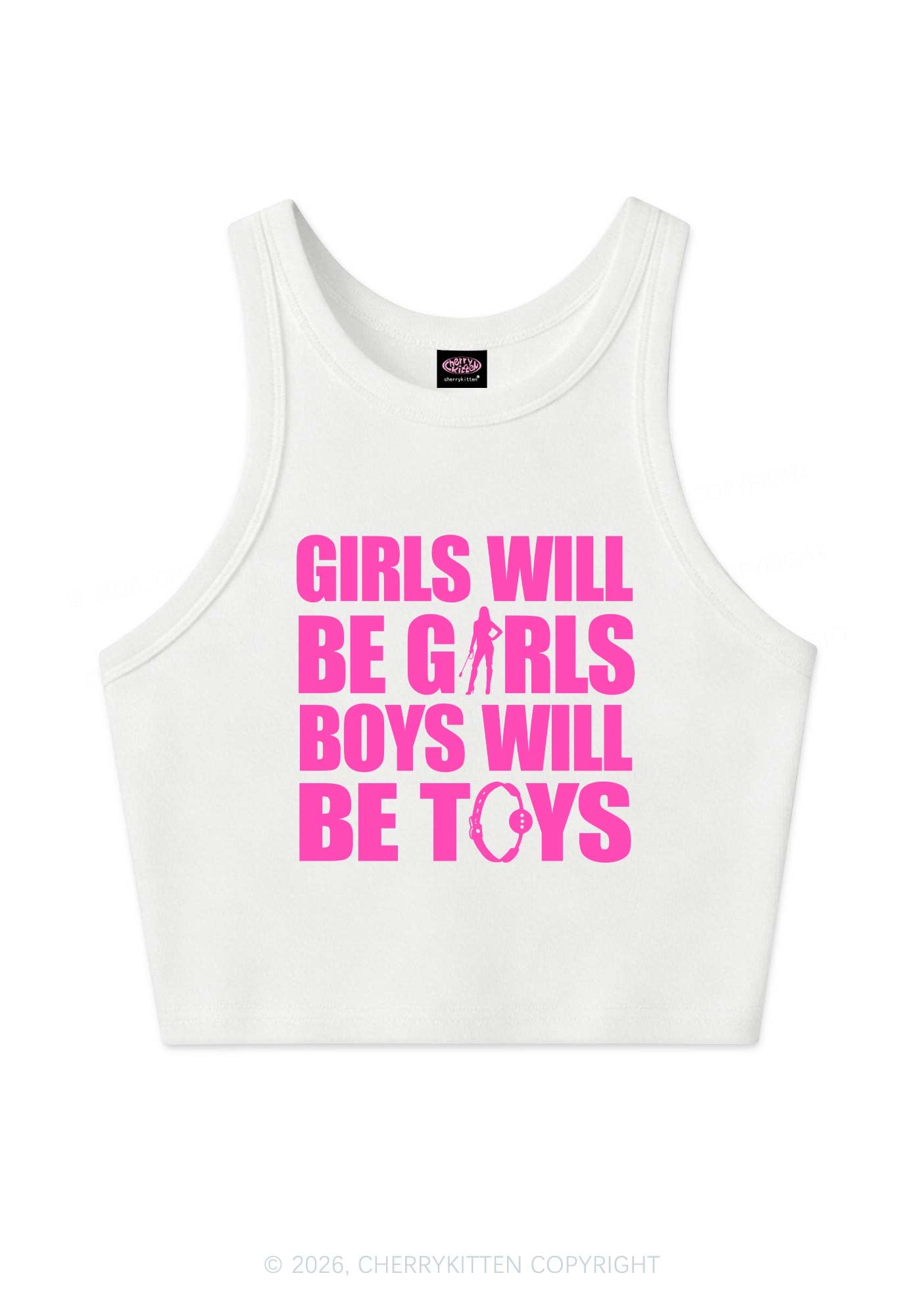 Girls Toys Y2K Crop Tank Top Cherrykitten