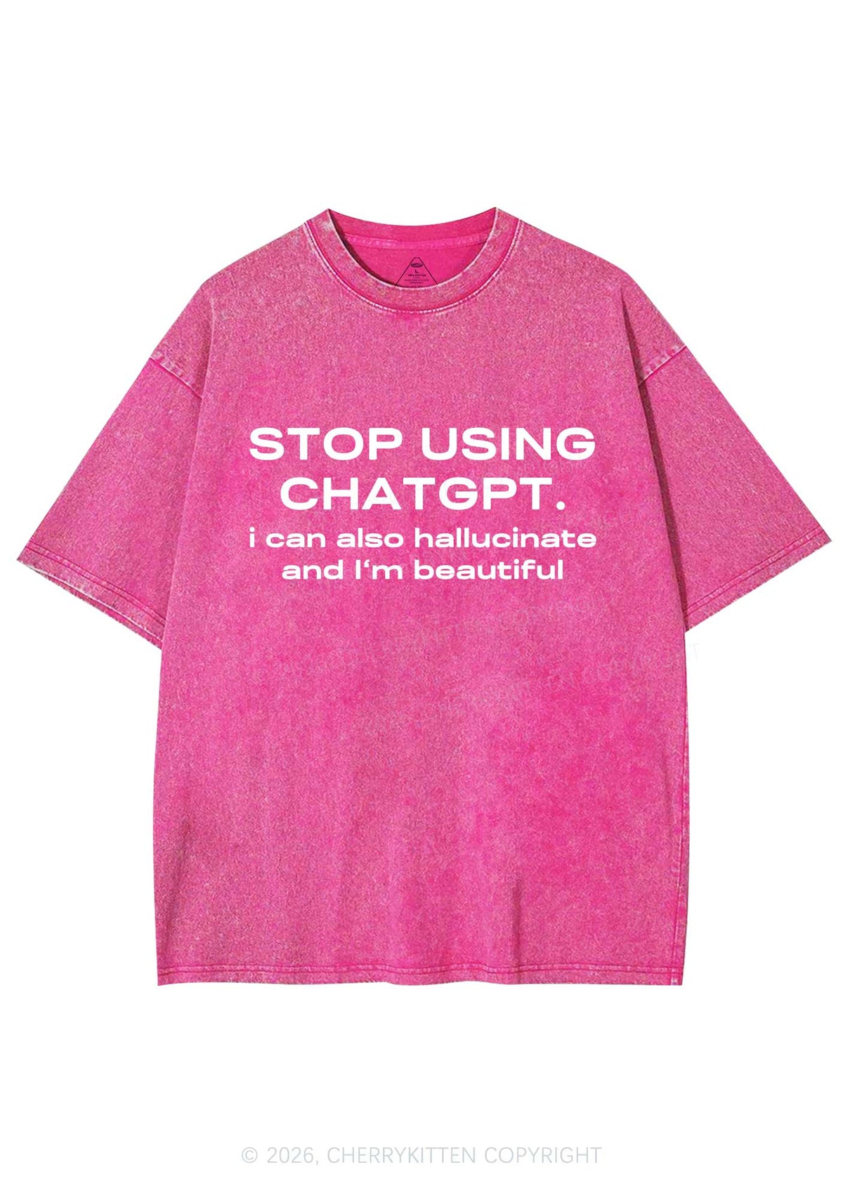 Stop Using GPT Y2K Shirts Washed Tee Cherrykitten