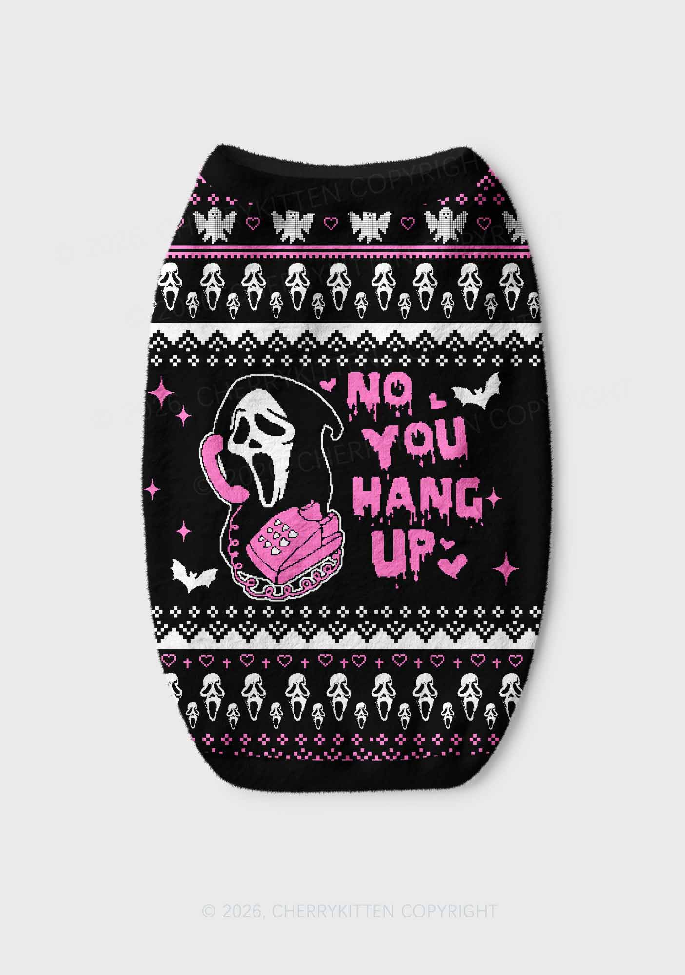 Halloween No You Hang Up Y2K Pet Knit Sweatshirt Cherrykitten