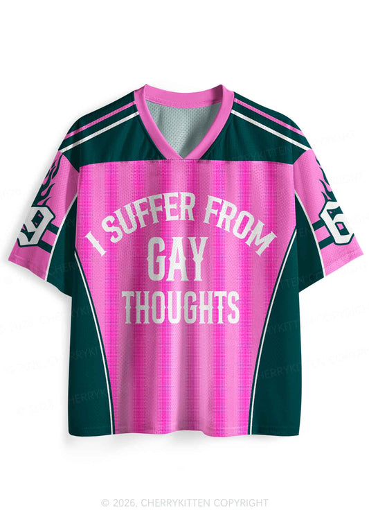 Pink Green Gay Thoughts Pride Y2K Sport Jersey Shirts Cherrykitten
