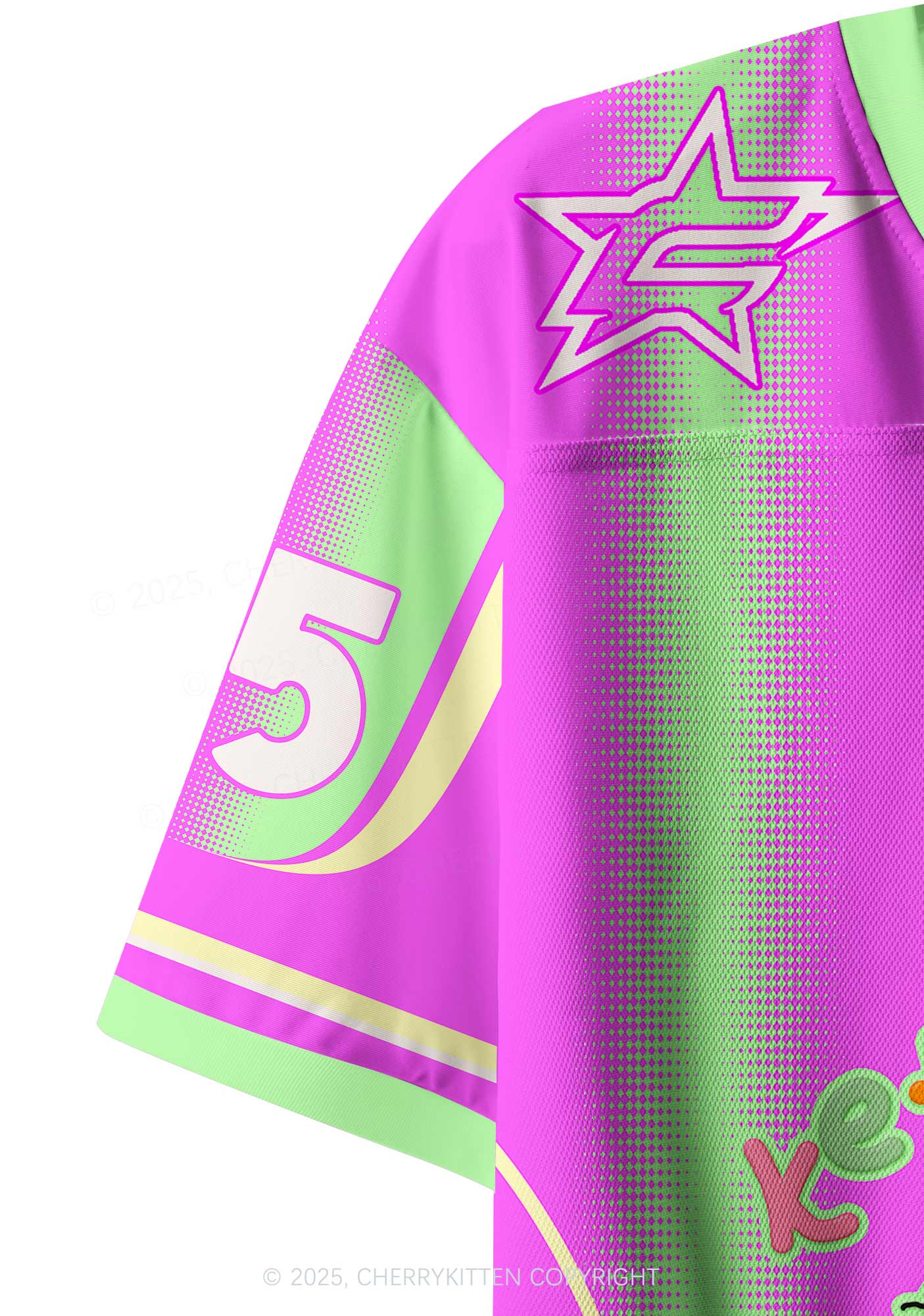 Custom Bright Pink Pony Y2K Crop Sport Jersey Shirts Cherrykitten