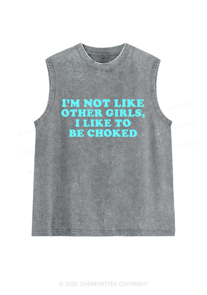 I Like To Be Choked Y2K Washed Muscle Tank Cherrykitten