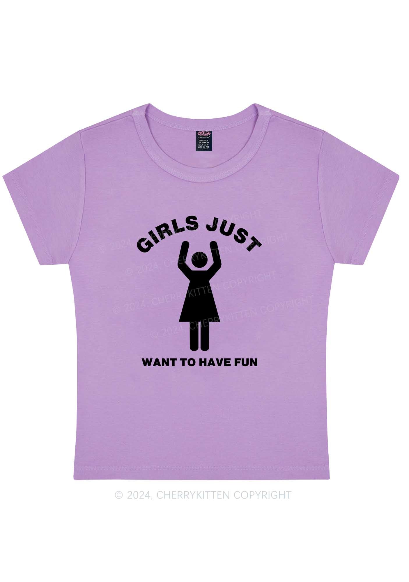 Curvy Girls Just Have Fun Y2K Baby Tee Cherrykitten