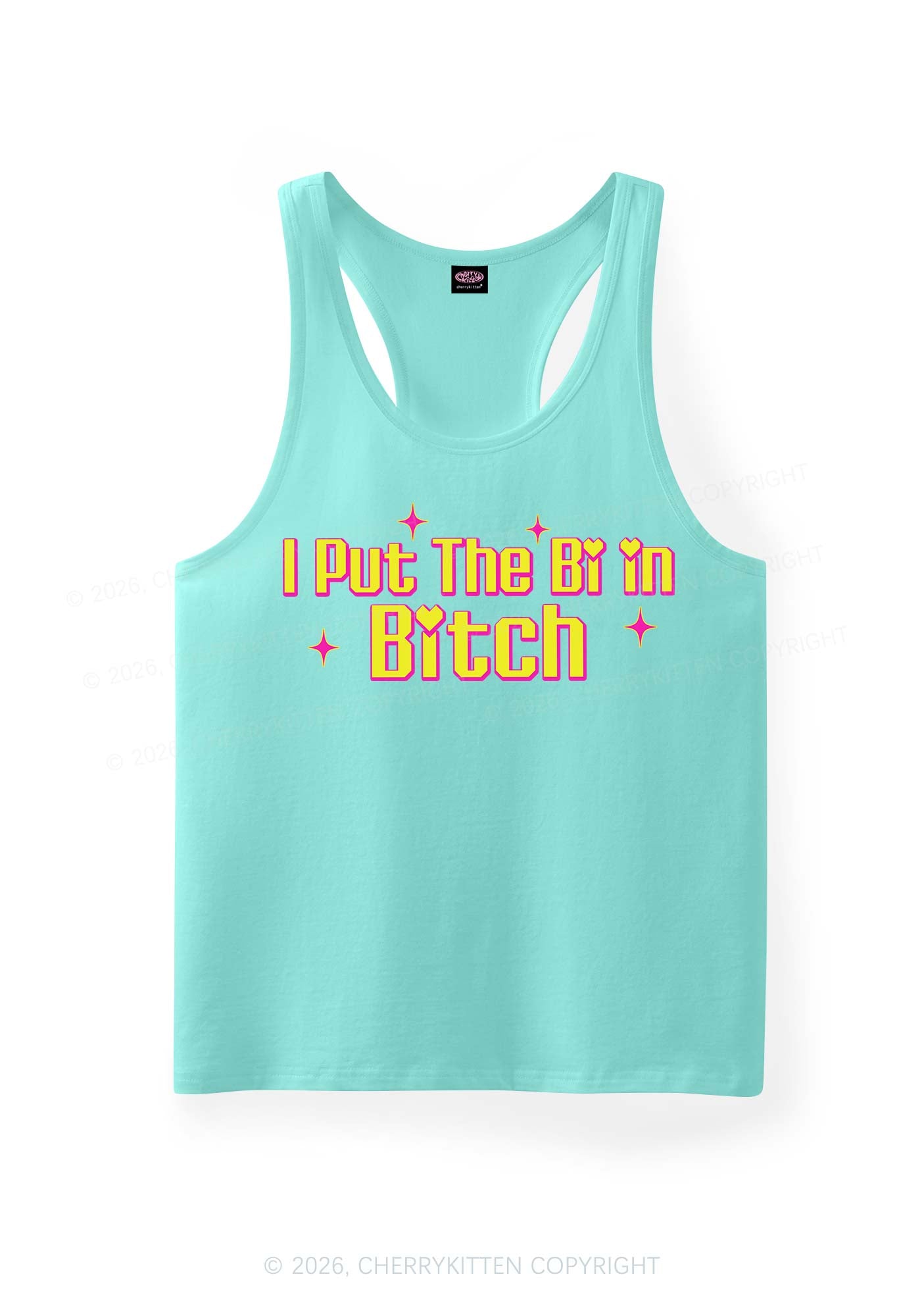Put The Bi In Bxxch Pride Y2K Men Racerback Tank Top Cherrykitten