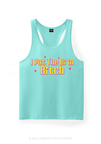 Put The Bi In Bxxch Pride Y2K Men Racerback Tank Top Cherrykitten