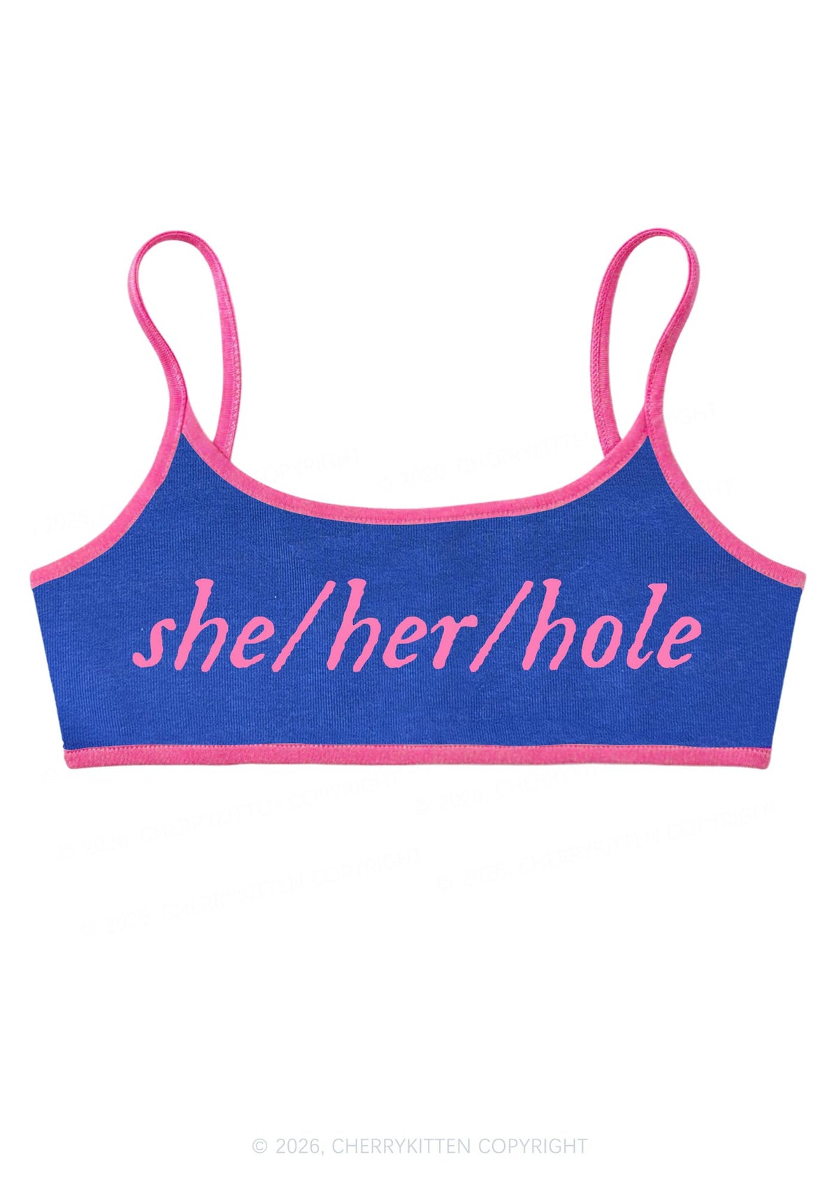 She Her Hole Pride Y2K Super Crop Cami Cherrykitten