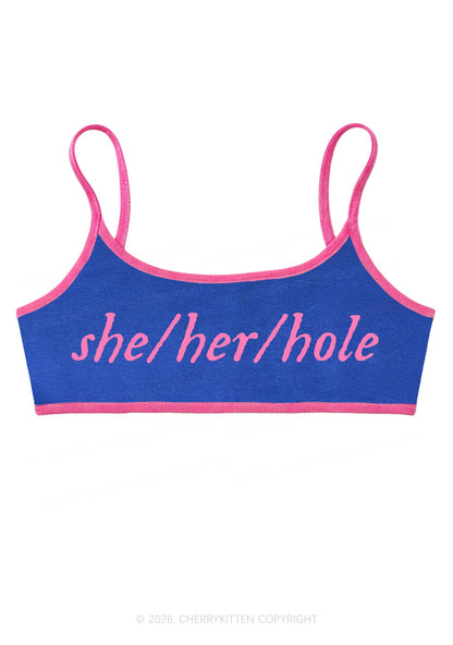 She Her Hole Pride Y2K Super Crop Cami Cherrykitten