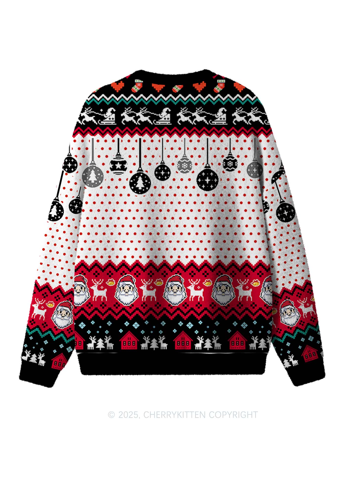 Here Youre A Bixxh Y2K Christmas Knit Sweatshirt Cherrykitten