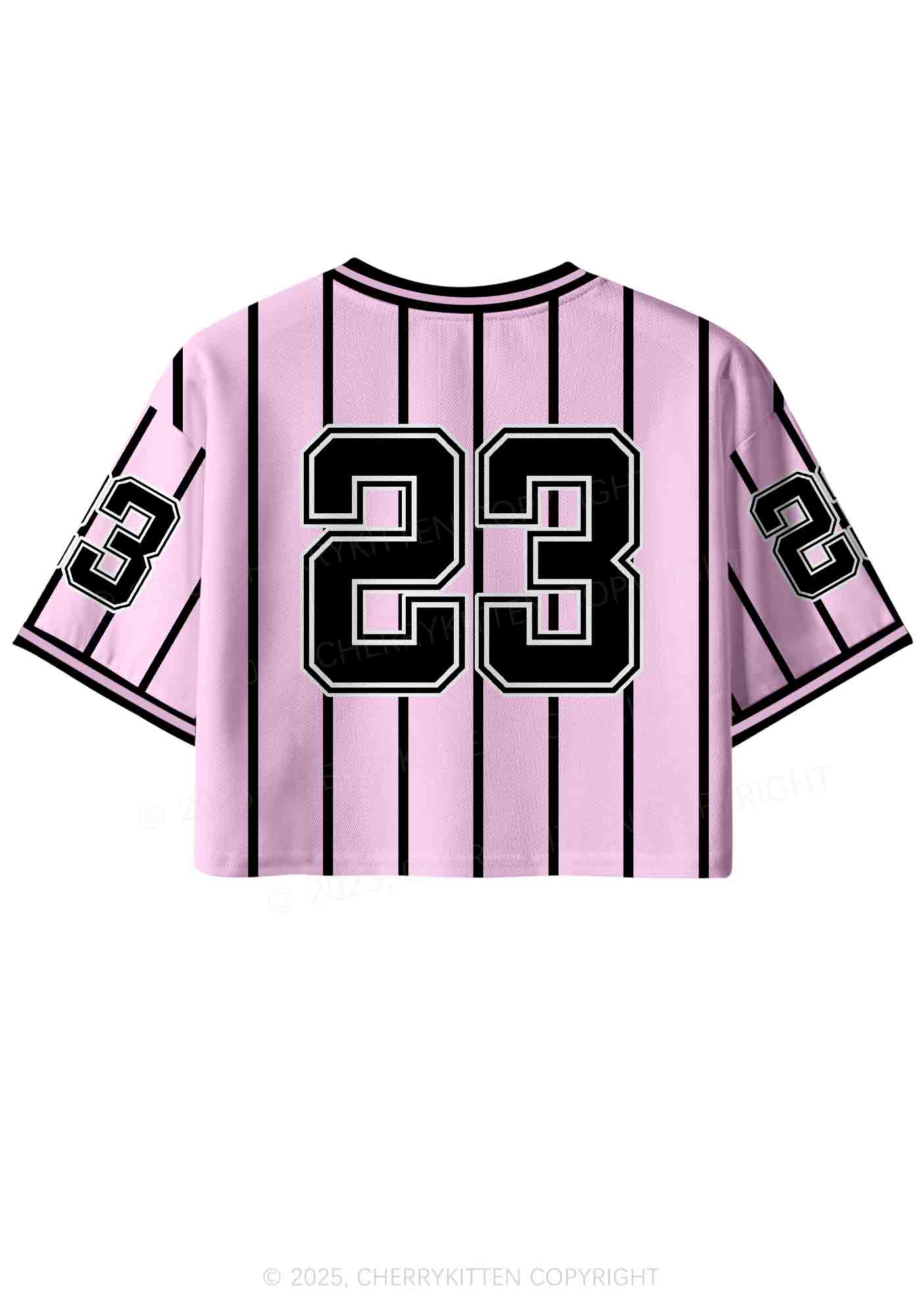 Custom Pink Striped Cxxt Y2K Crop Sport Jersey Shirts Cherrykitten