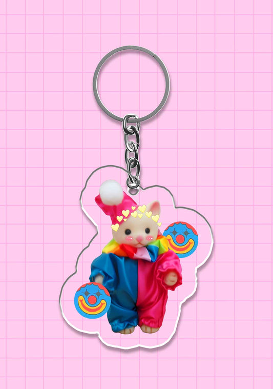 Chat Clown 1Pc Y2K Keychain Cherrykitten