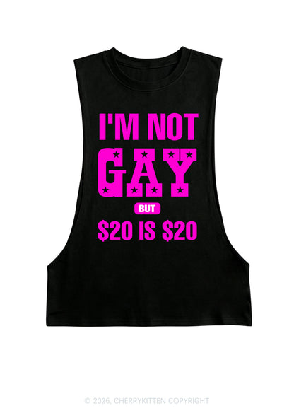 Im Not Gay But Pride Y2K Men Muscle Side Cutoff Tank Top Cherrykitten