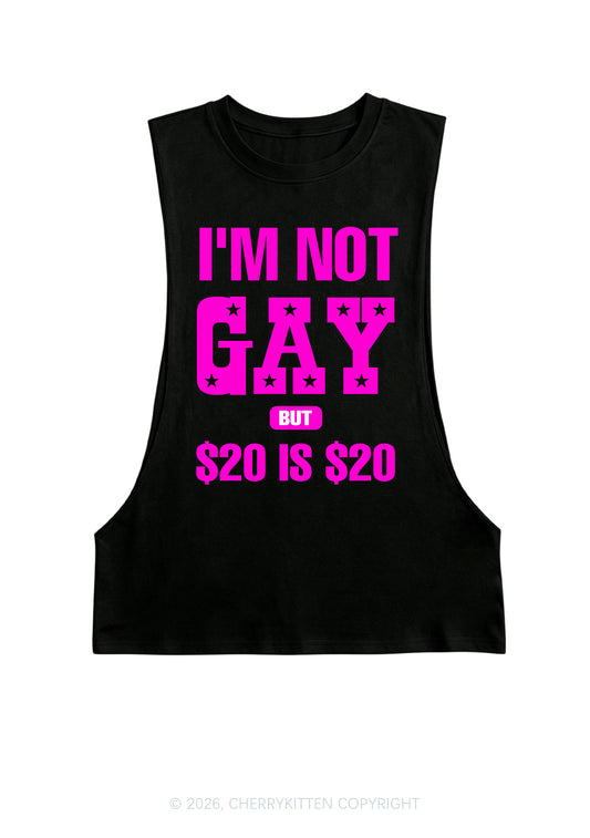 Im Not Gay But Pride Y2K Men Muscle Side Cutoff Tank Top Cherrykitten
