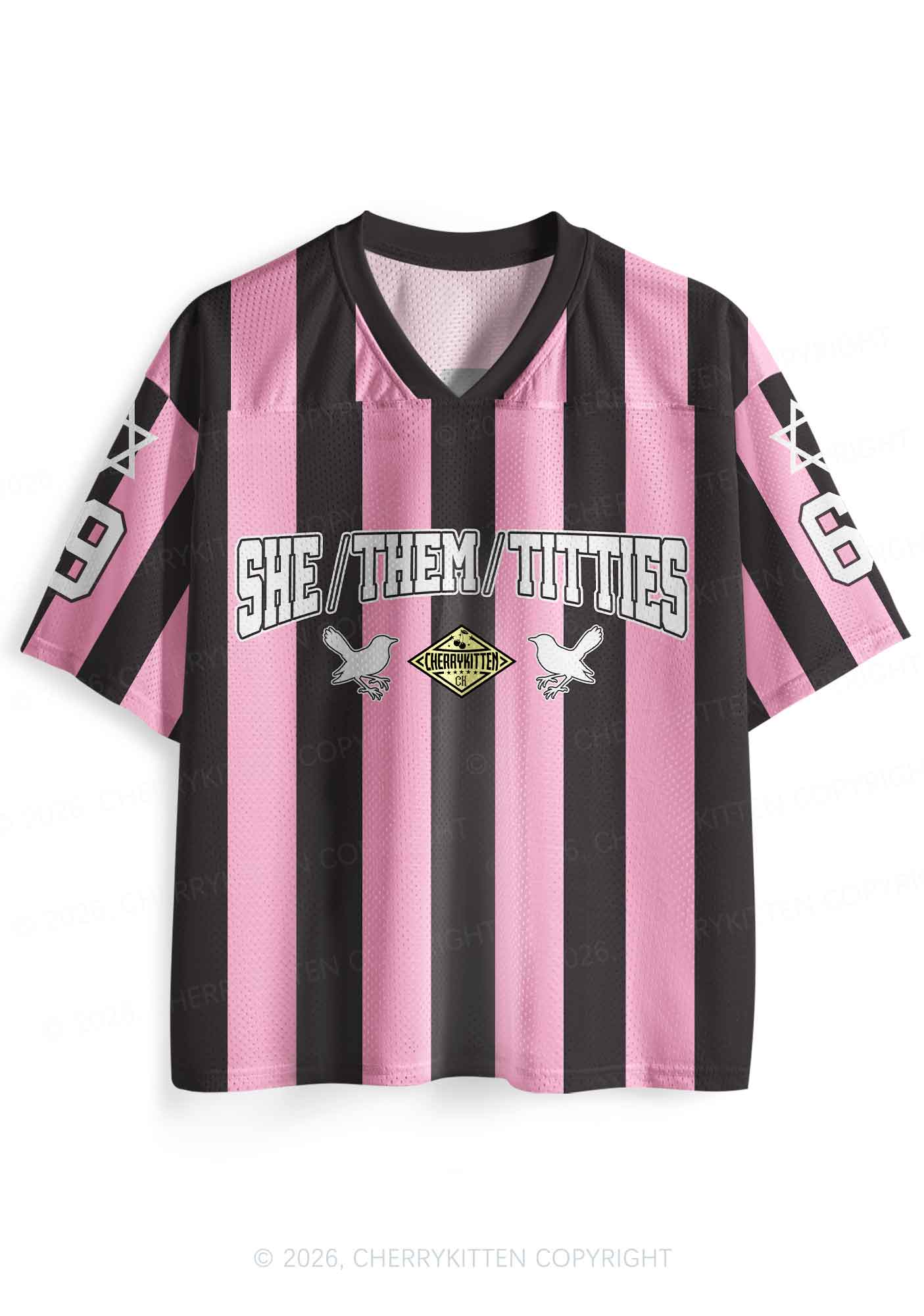 Pink Stripes She Them Txtties Pride Y2K Sport Jersey Shirts Cherrykitten
