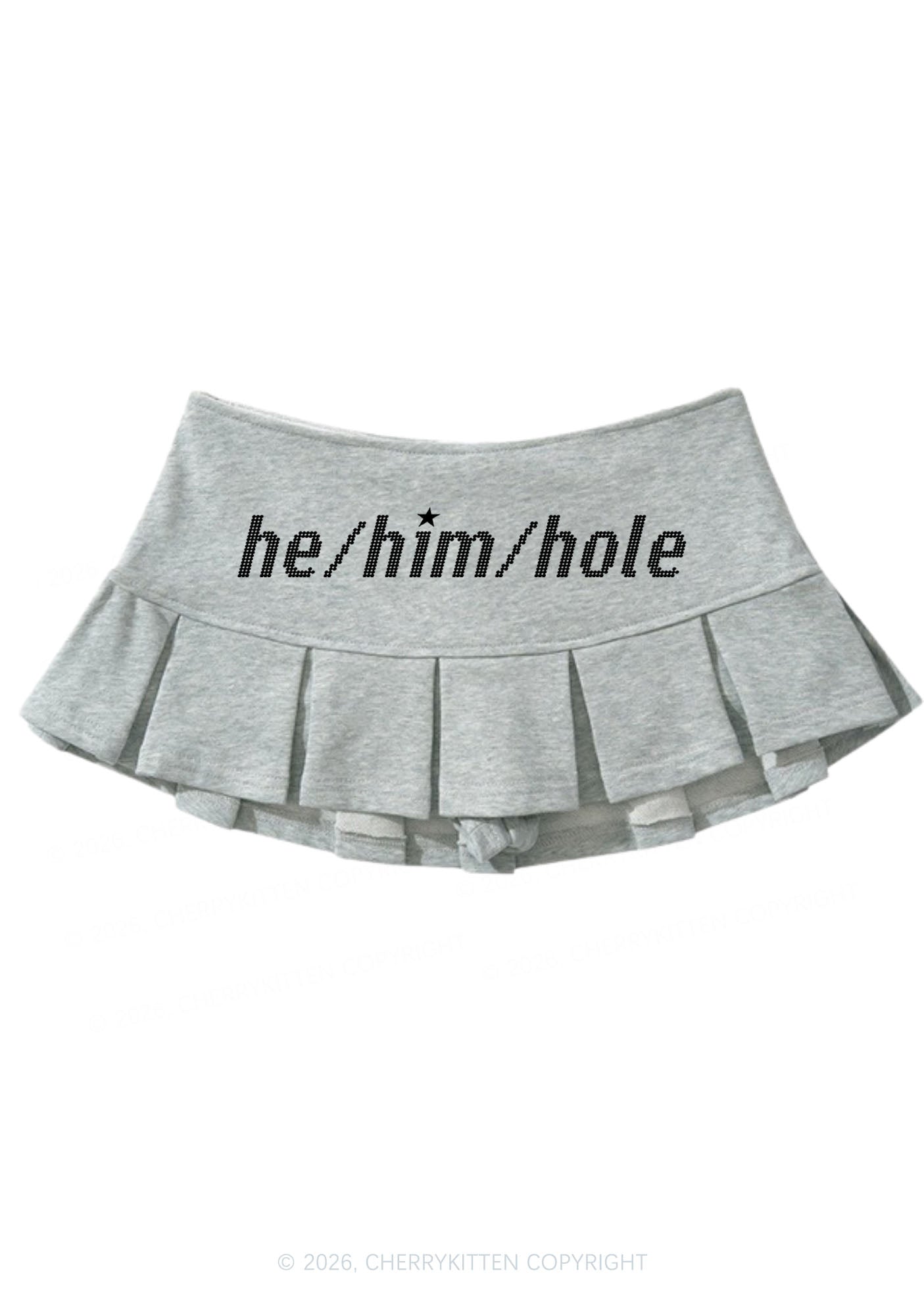 He Him Hole Pride Y2K Mini Pleated Skirts Cherrykitten