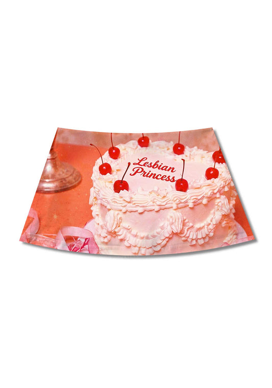 Coral Lesbian Princess Cake Pride Y2K Print Mini Skirt Cherrykitten