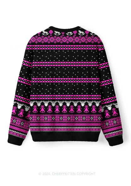 Lesbians Do It Better Pride Y2K Christmas Knit Sweatshirt Cherrykitten