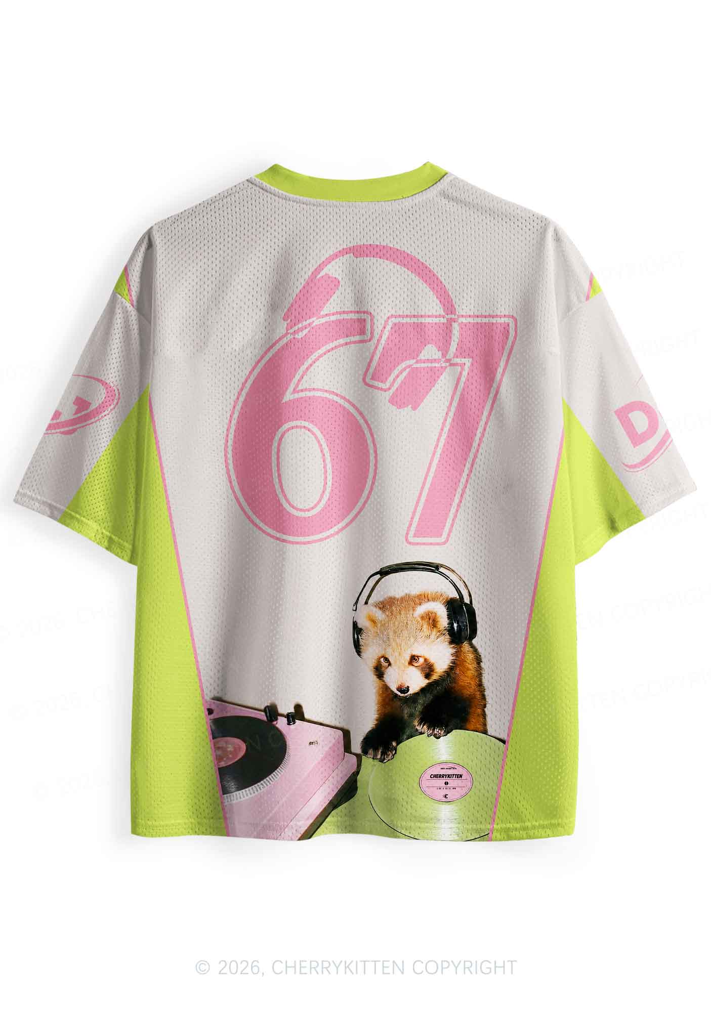 Red Panda DJ Y2K Sport Jersey Shirts Cherrykitten