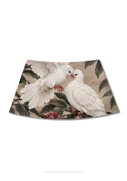 Two Loving Doves On Branch Y2K Print Mini Skirt Cherrykitten