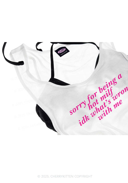 Sorry For Being A Hot Mxxf Y2K Sheer Boyfriend Tank Cherrykitten