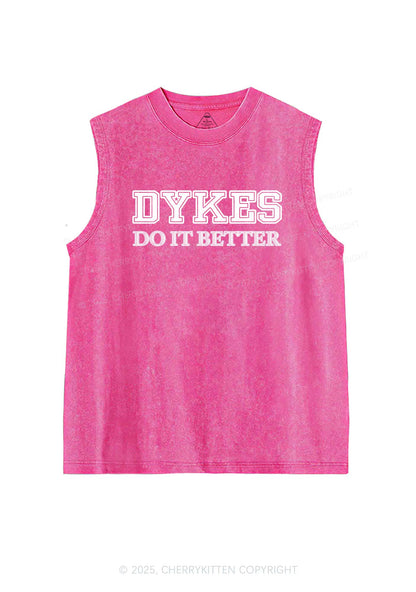 Dykes Do It Better Pride Y2K Washed Muscle Tank Cherrykitten