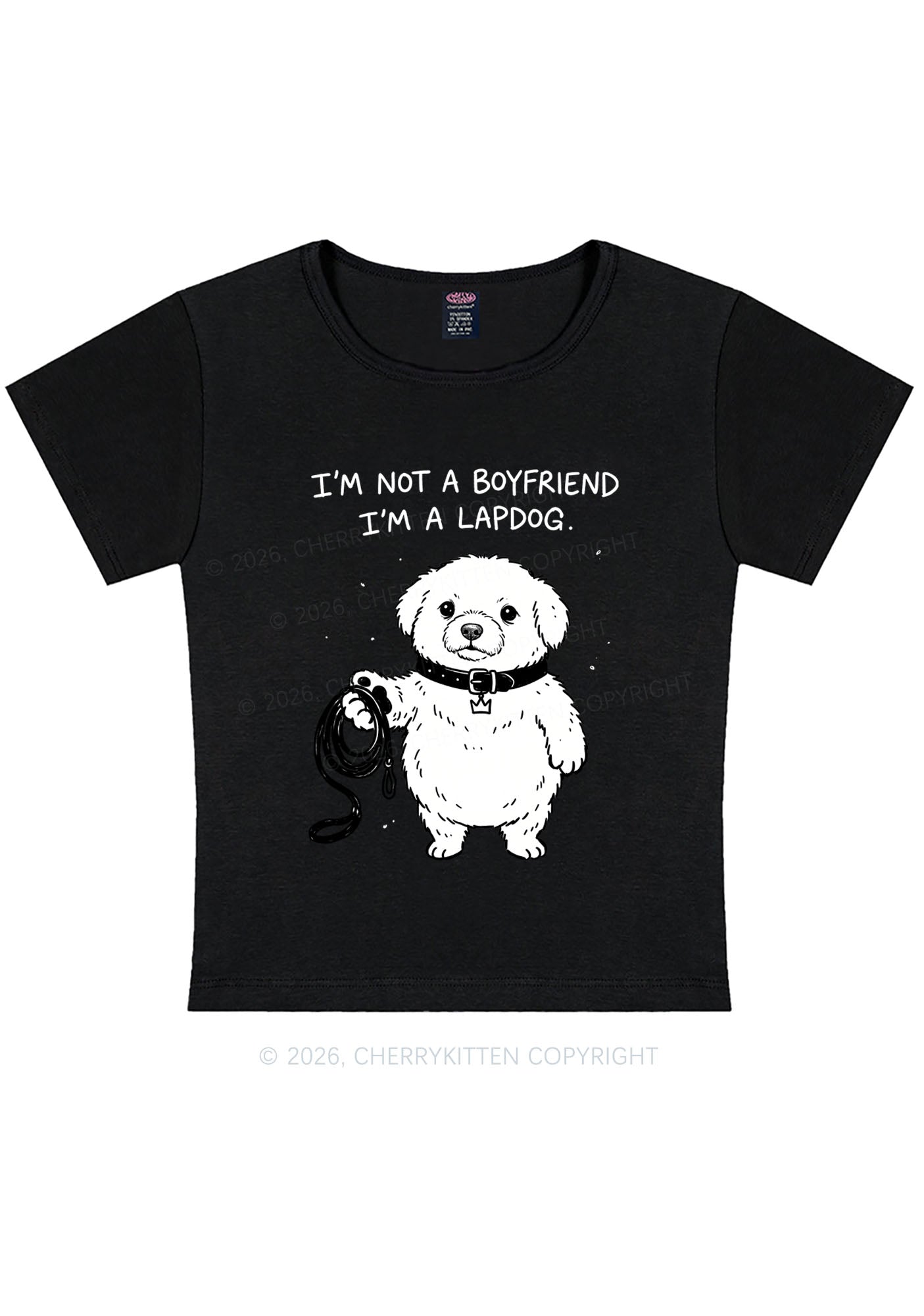 Im A Lapdog Y2K Baby Tee Cherrykitten