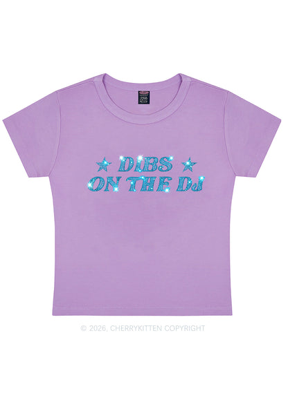 Rhinestone Dibs On The Dj Y2K Baby Tee Cherrykitten