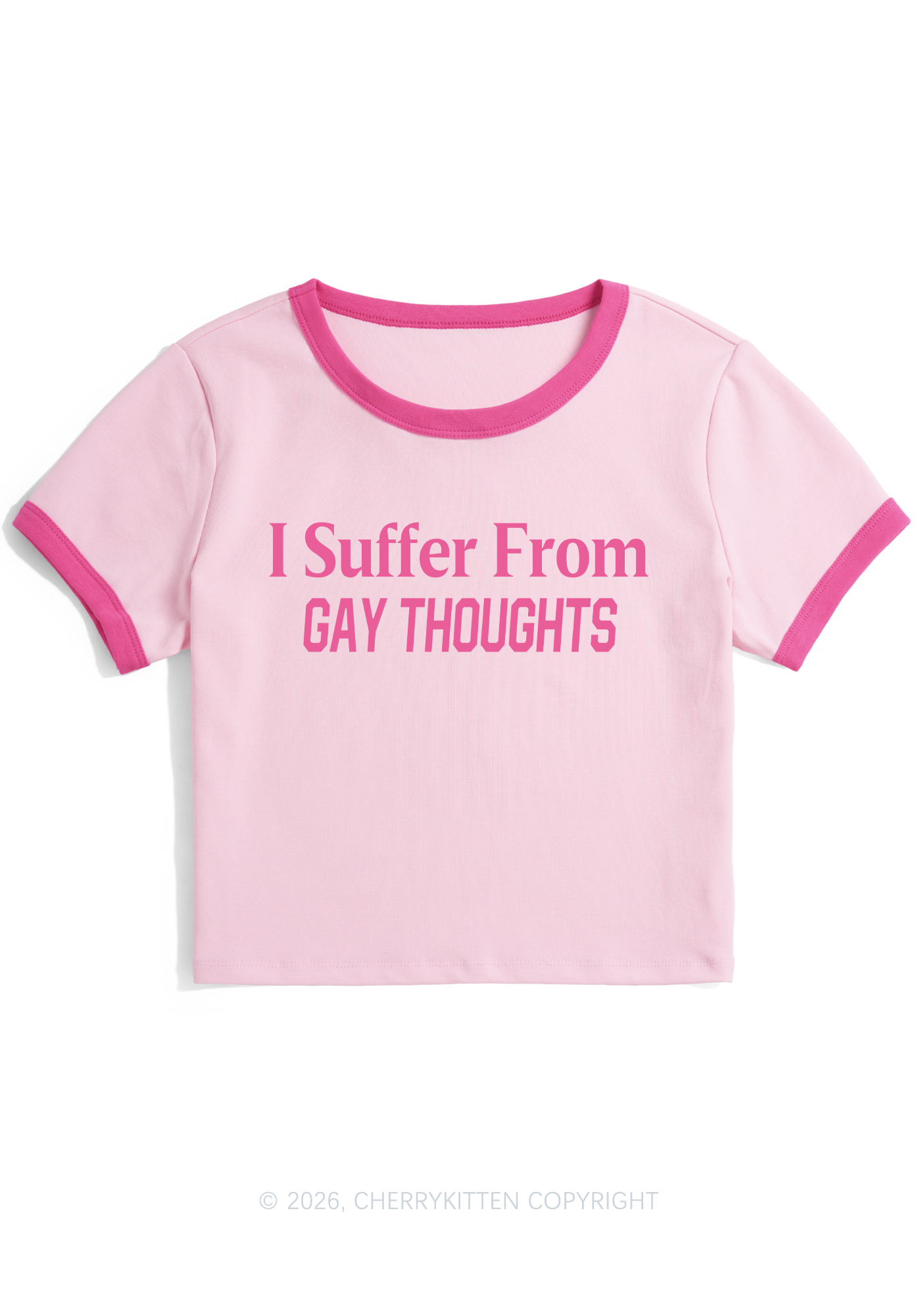 Suffer From Gay Thoughts Pride Y2K Ringer Tee Cherrykitten