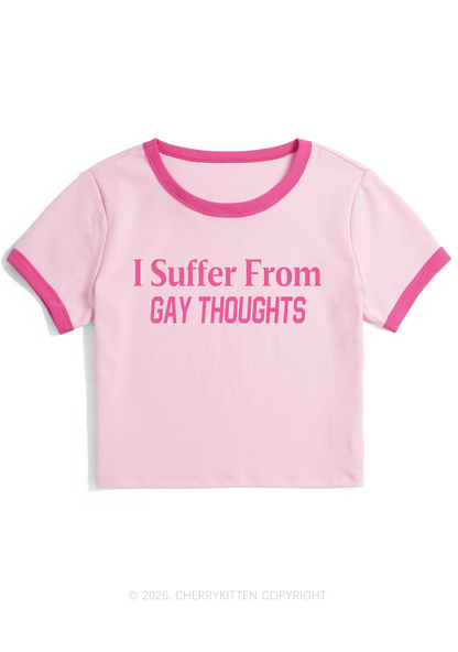 Suffer From Gay Thoughts Pride Y2K Ringer Tee Cherrykitten
