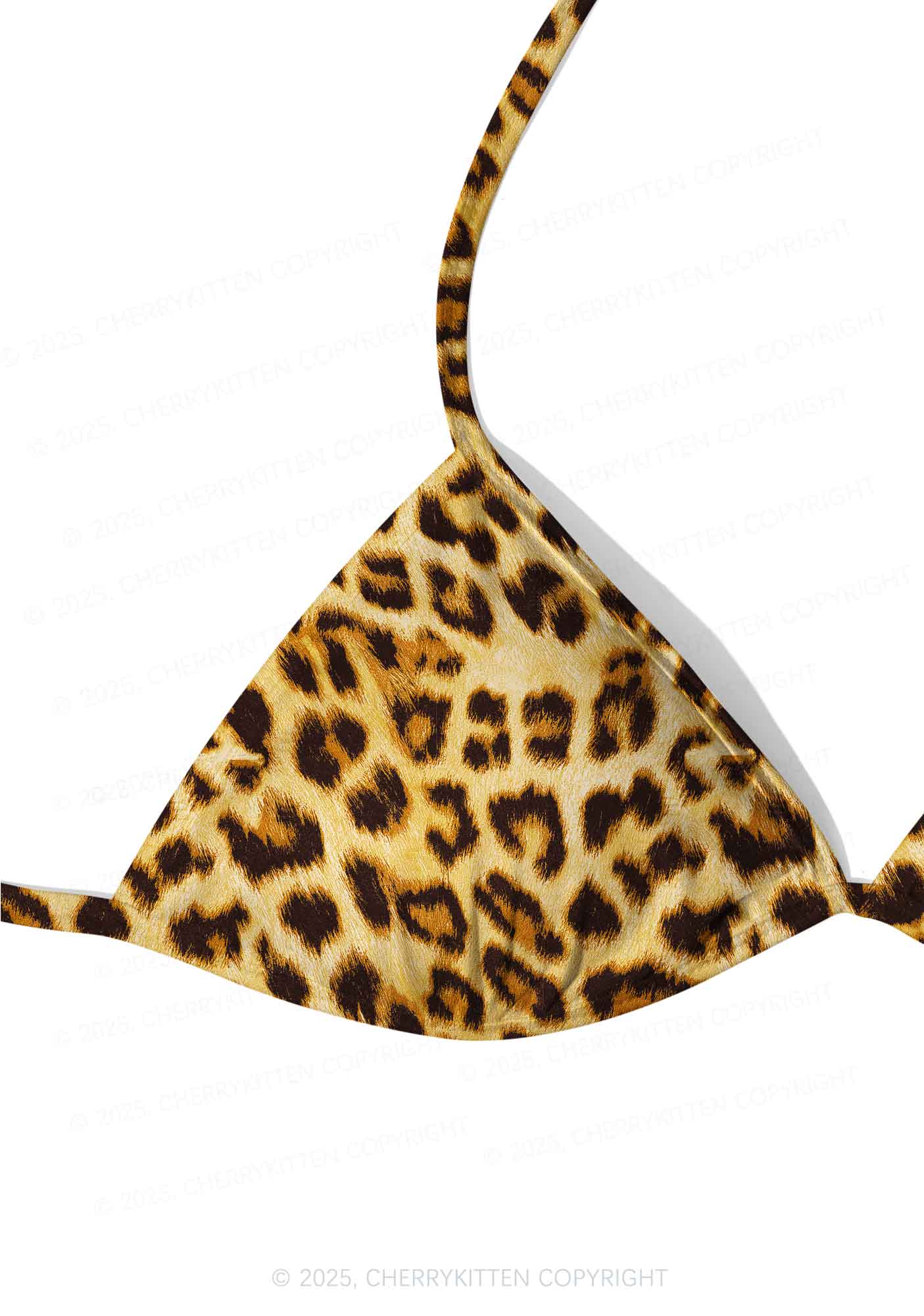 Brown Leopard Y2K Print Bikini Set Cherrykitten