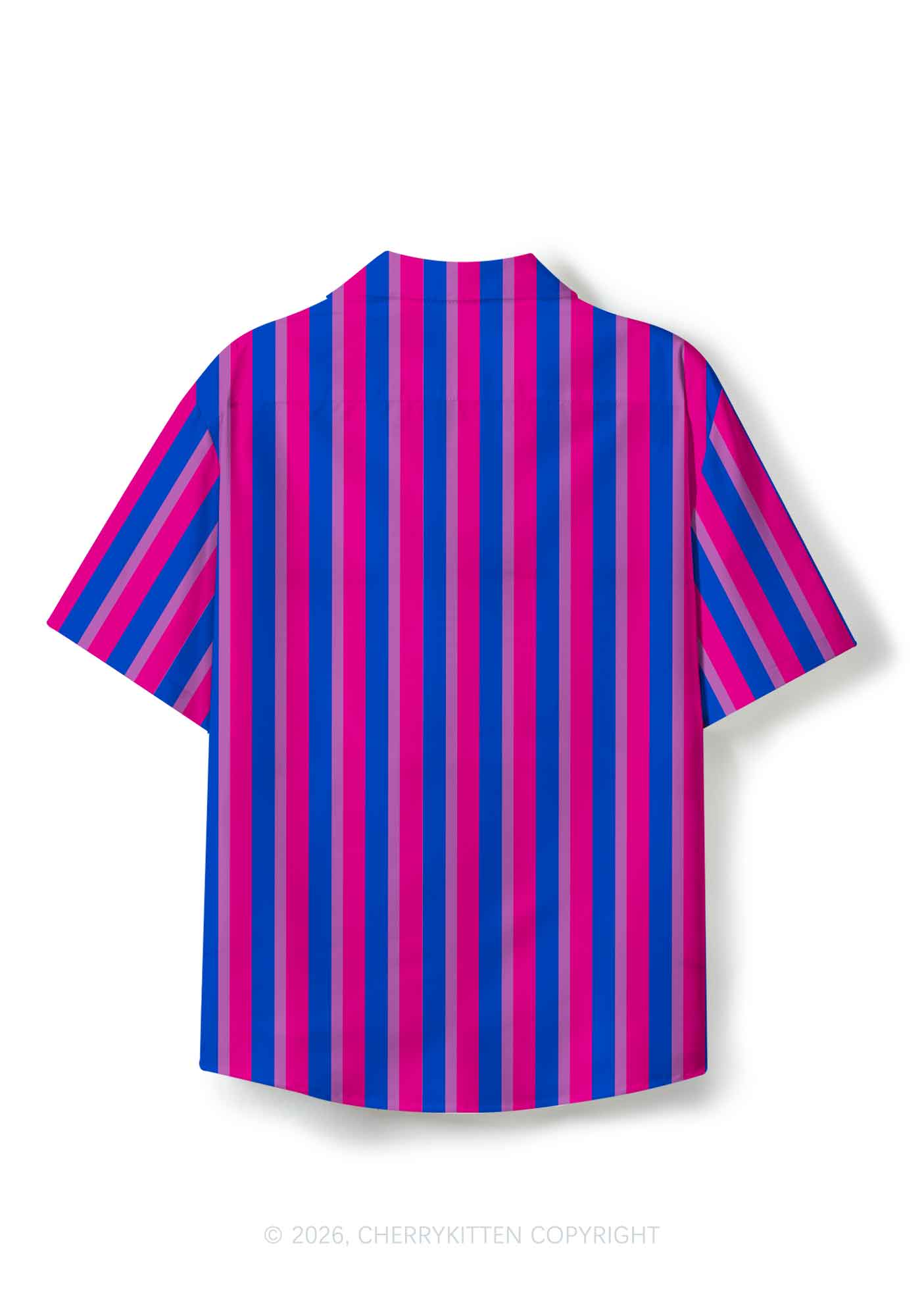 Bisexual Flag Pride Y2K Print Hawaiian Shirt Cherrykitten
