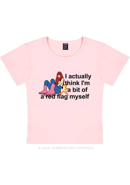 Custom Red Flag Y2K Baby Tee Cherrykitten