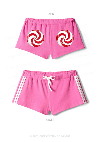 Christmas Sugar Swirl Y2K Drawstring Mini Shorts Cherrykitten