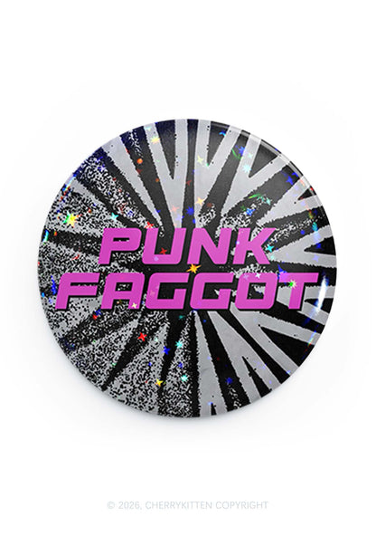 Punk Faggot Stripes Pride 1Pc Y2K Pin Badge Cherrykitten