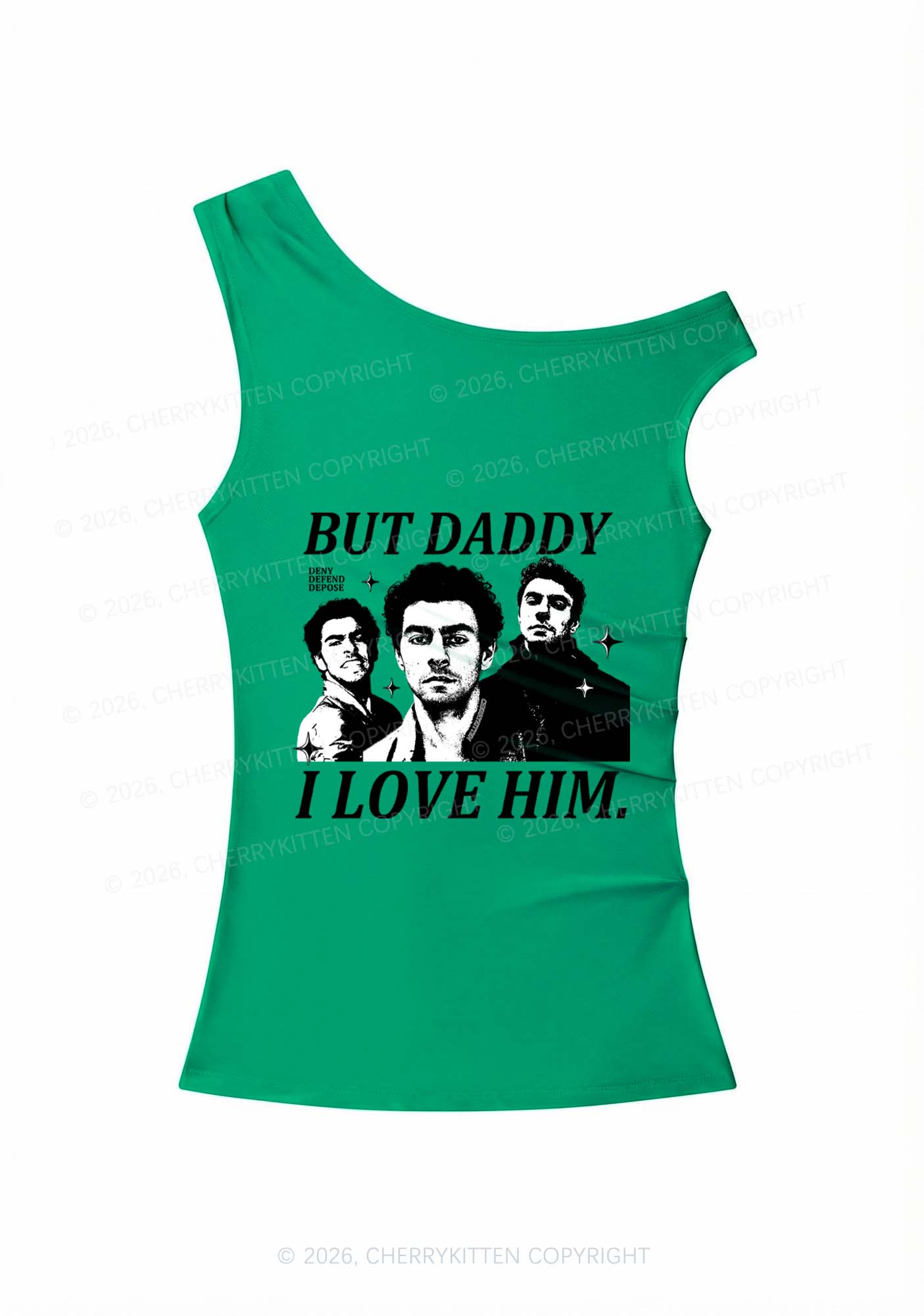 Daddy I Love Luigi Y2K Off Shoulder Tank Top Cherrykitten