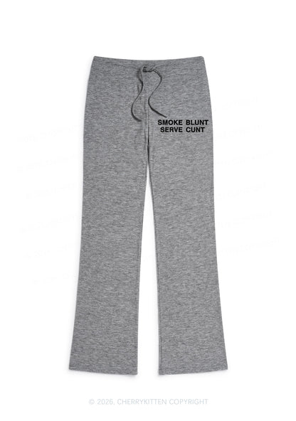 Smoke Blunt Serve Cxxt Y2K Low Rise Drawstring Flare Pants Cherrykitten