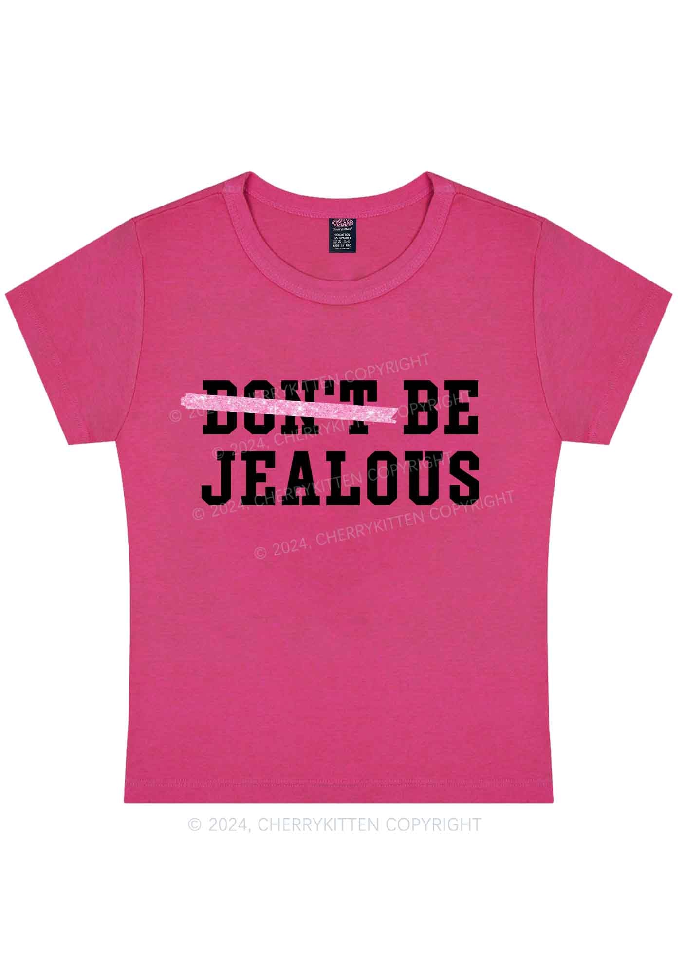 Curvy Be Jealous Y2K Baby Tee Cherrykitten